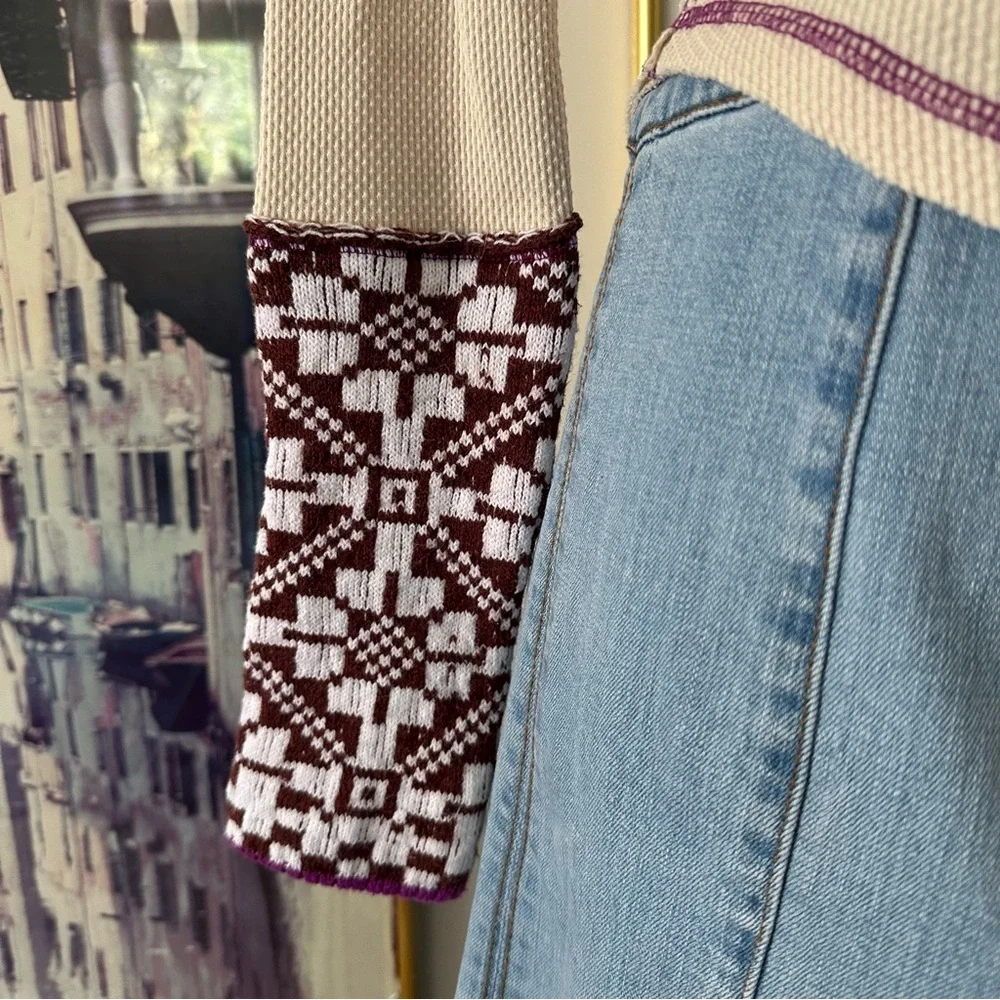 Free People She’s Reversible Cuff Thermal - Small, Oat - Picture 5 of 11